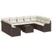 Set de canapele pentru grădină 10 pcs maro și alb Rattan poli - WALTI WALTI