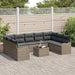 Set de canapele pentru grădină cu pernă 10 pcs Gri Rattan poli - WALTI WALTI