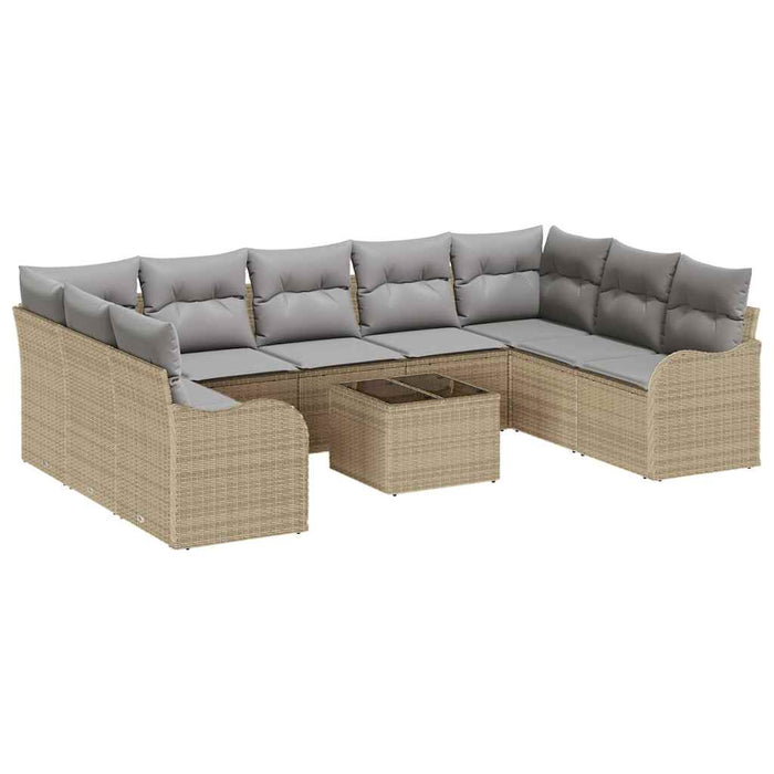 Set de canapele pentru grădină 10 pcs bej și gri deschis - WALTI WALTI