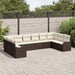 Set de canapele pentru grădină 10 pcs maro și alb Rattan poli - WALTI WALTI
