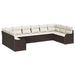 Set de canapele pentru grădină 10 pcs maro și alb Rattan poli - WALTI WALTI