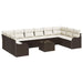 Set de canapele pentru grădină 11 pcs maro și alb Rattan poli - WALTI WALTI