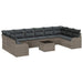 Set de canapele pentru grădină cu pernă 11 pcs Gri Rattan poli - WALTI WALTI