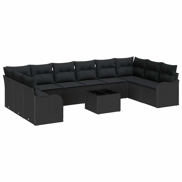 Set de canapele pentru grădină 11 pcs Negru Rattan poli - WALTI WALTI