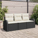 Set de canapele pentru grădină 3 pcs Negru, alb Rattan poli - WALTI WALTI