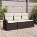 Set de canapele pentru grădină 3 pcs Maro și alb Rattan poli - WALTI WALTI