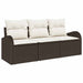 Set de canapele pentru grădină 3 pcs Maro și alb Rattan poli - WALTI WALTI