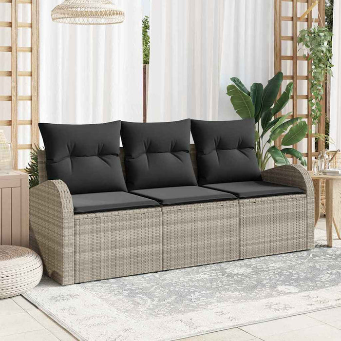 Set de canapele pentru grădină 3 pcs Gri deschis Rattan poli - WALTI WALTI