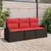 Set de canapele pentru grădină 3 pcs maro și roșu Rattan poli - WALTI WALTI