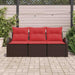 Set de canapele pentru grădină 3 pcs maro și roșu Rattan poli - WALTI WALTI
