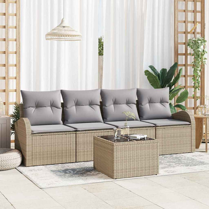 Set de canapele pentru grădină cu pernă Manual 5 pcs Bej și gri - WALTI WALTI