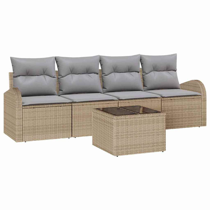 Set de canapele pentru grădină cu pernă Manual 5 pcs Bej și gri - WALTI WALTI