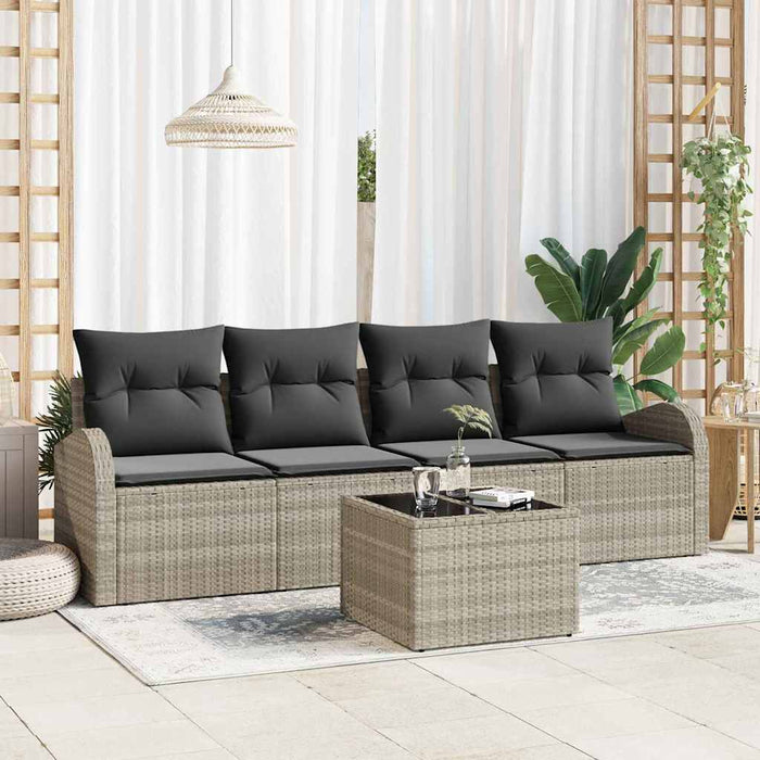 Set de canapele pentru grădină 5 pcs Gri deschis și gri închis - WALTI WALTI