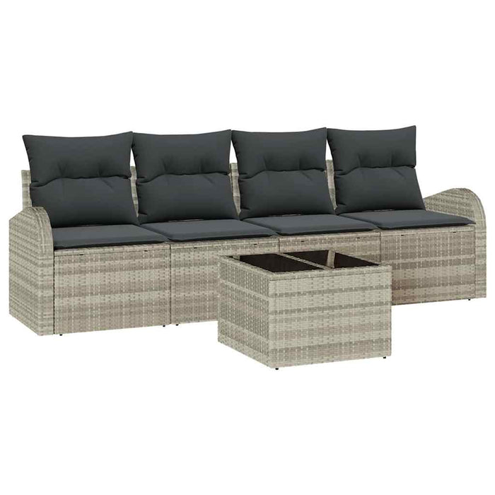 Set de canapele pentru grădină 5 pcs Gri deschis și gri închis - WALTI WALTI