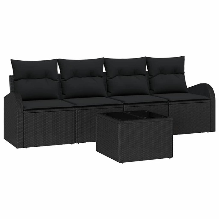 Set de canapele pentru grădină cu pernă Manual 5 pcs Negru - WALTI WALTI