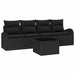 Set de canapele pentru grădină cu pernă Manual 5 pcs Negru - WALTI WALTI