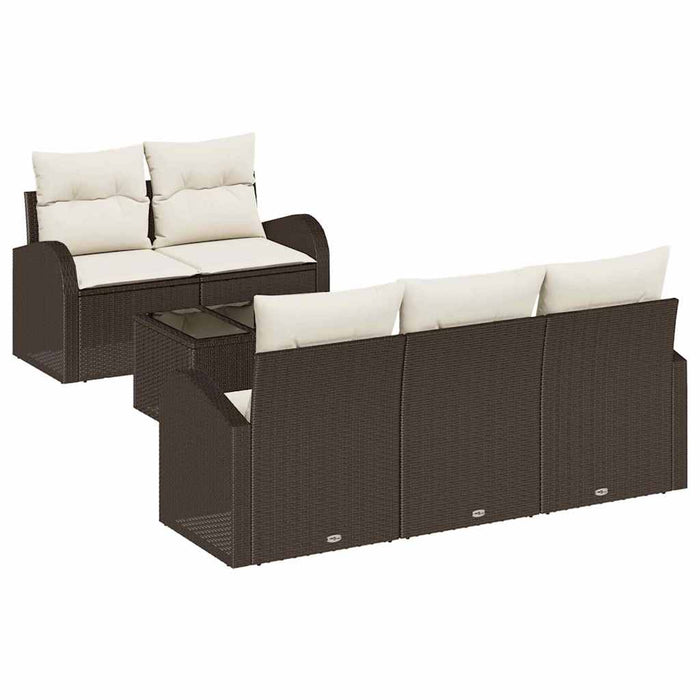 Set de canapele pentru grădină 6 pcs Maro, Crem 55 x 55 x 37 cm - WALTI WALTI