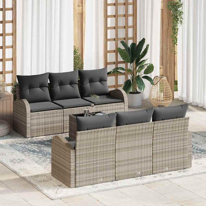 Set de canapele pentru grădină 7 pcs Gri deschis și gri închis - WALTI WALTI