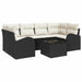 Set de canapele pentru grădină 7 pcs Negru și Crem poliratan - WALTI WALTI