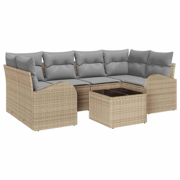 Set de canapele pentru grădină cu pernă Manual 7 pcs Bej și gri - WALTI WALTI