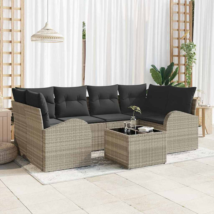 Set de canapele pentru grădină 7 pcs Gri deschis și gri închis - WALTI WALTI