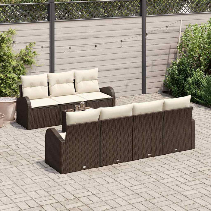 Set de canapele pentru grădină 8 pcs Maro, Crem 55 x 55 x 37 cm - WALTI WALTI