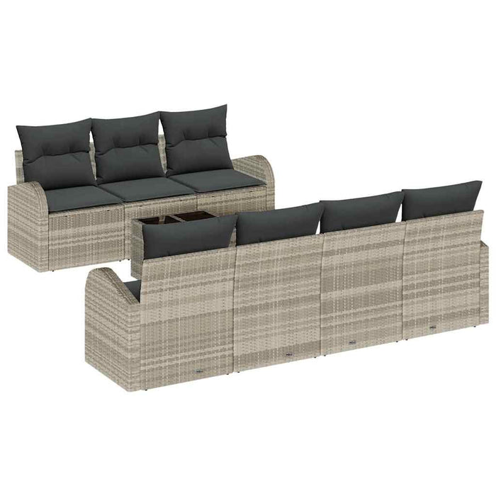 Set de canapele pentru grădină 8 pcs Gri deschis, Gri închis - WALTI WALTI