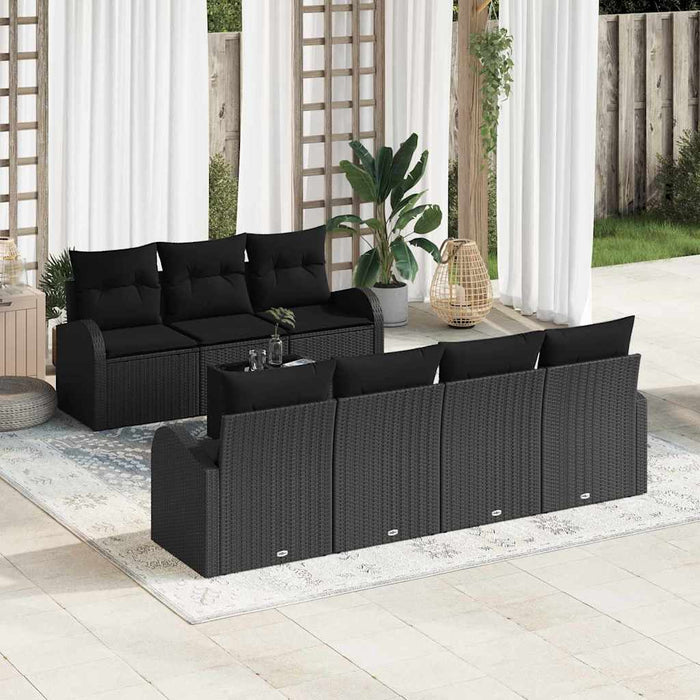 Set de canapele pentru grădină 8 pcs Negru 55 x 55 x 37 cm - WALTI WALTI