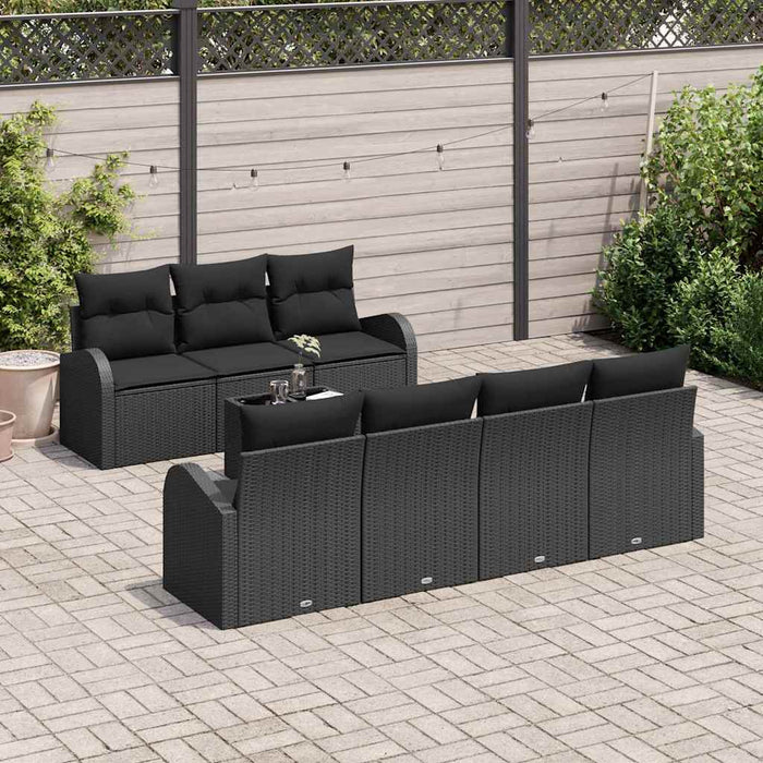 Set de canapele pentru grădină 8 pcs Negru 55 x 55 x 37 cm - WALTI WALTI