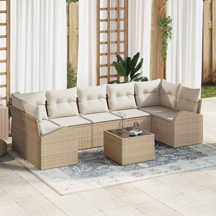 Set de canapele pentru grădină cu pernă 8 pcs Bej și crem - WALTI WALTI