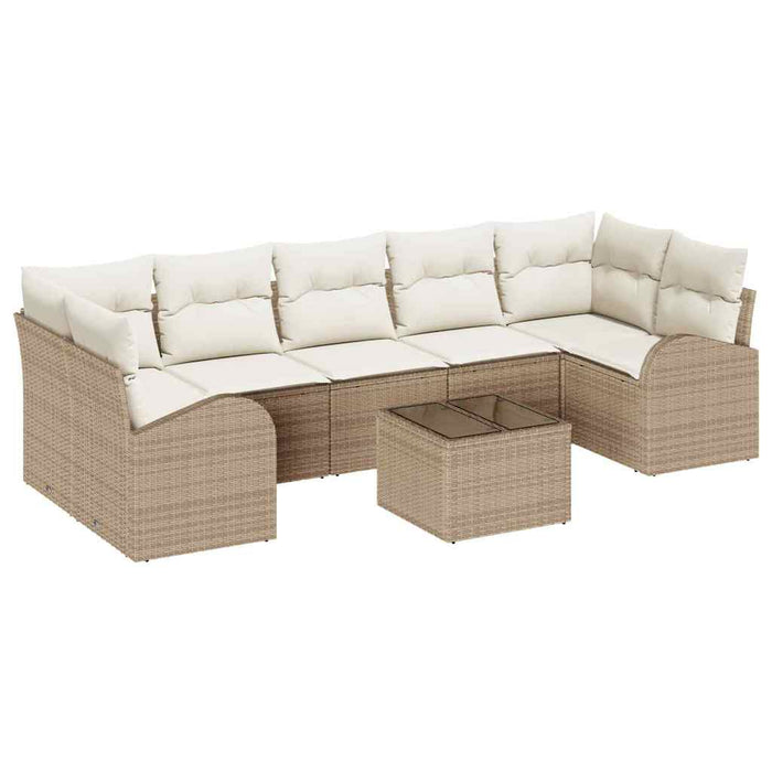 Set de canapele pentru grădină cu pernă 8 pcs Bej și crem - WALTI WALTI