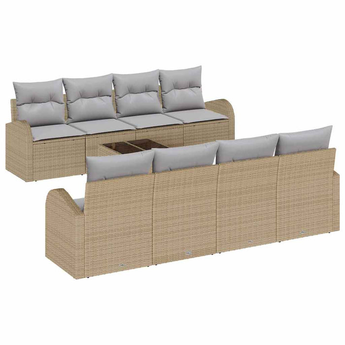 Set de canapele pentru grădină cu pernă Manual 9 pcs Bej și gri - WALTI WALTI