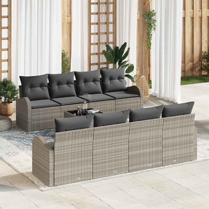 Set de canapele pentru grădină 9 pcs Gri deschis și gri închis - WALTI WALTI