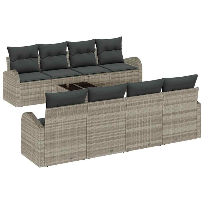Set de canapele pentru grădină 9 pcs Gri deschis și gri închis - WALTI WALTI