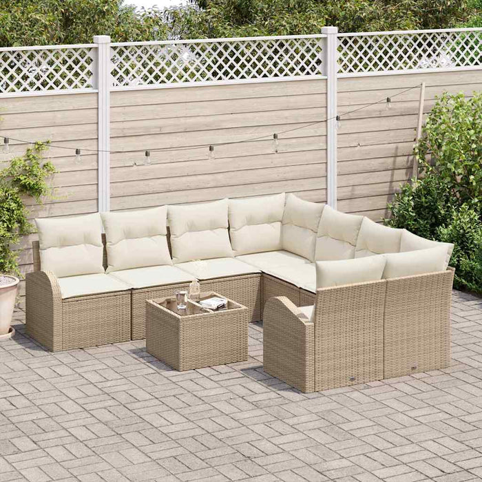 Set de canapele pentru grădină 9 pcs Bej, crem 55 x 55 x 37 cm - WALTI WALTI