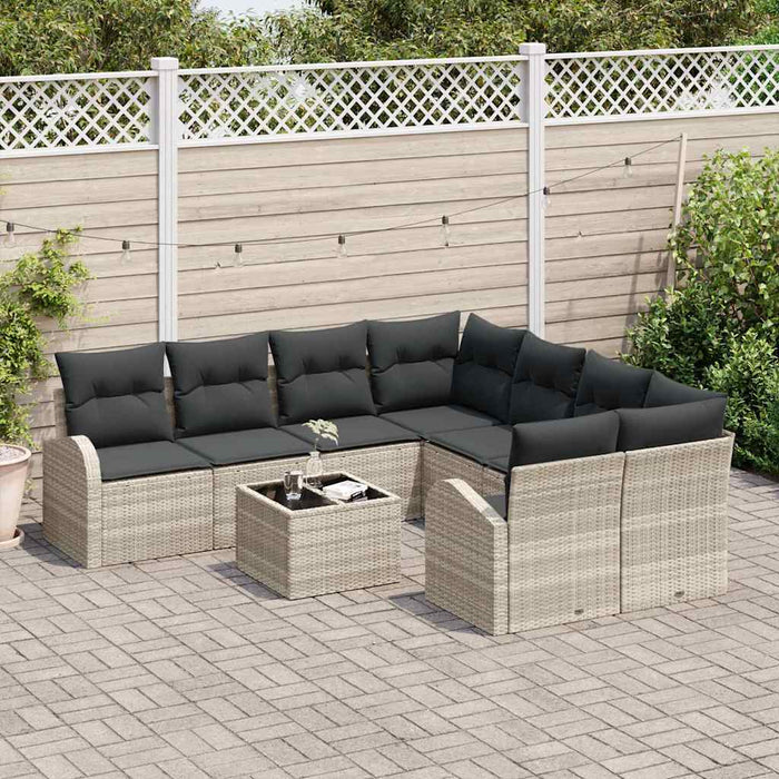 Set de canapele pentru grădină 9 pcs Gri deschis, Gri închis - WALTI WALTI