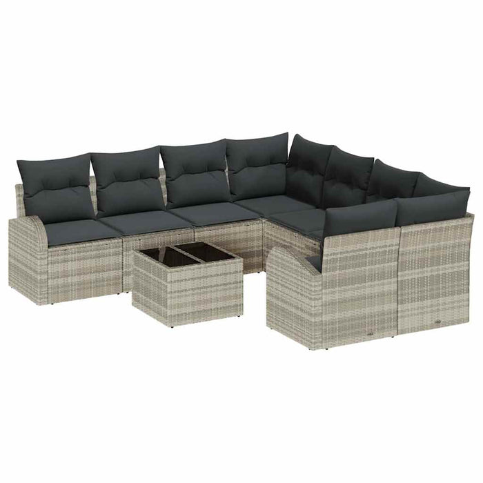 Set de canapele pentru grădină 9 pcs Gri deschis, Gri închis - WALTI WALTI