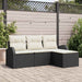 Set de canapele pentru grădină 4 pcs Negru, alb Rattan poli - WALTI WALTI