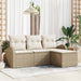 Set de canapele pentru grădină 4 pcs Bej, alb Rattan poli - WALTI WALTI