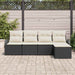 Set de canapele pentru grădină 5 pcs Negru, alb Rattan poli - WALTI WALTI