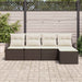 Set de canapele pentru grădină 5 pcs Maro și alb Rattan poli - WALTI WALTI
