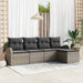 Set de canapele pentru grădină cu pernă 5 pcs Gri Rattan poli - WALTI WALTI