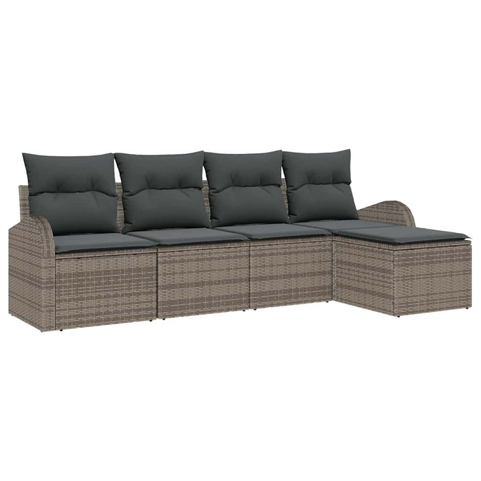 Set de canapele pentru grădină cu pernă 5 pcs Gri Rattan poli - WALTI WALTI
