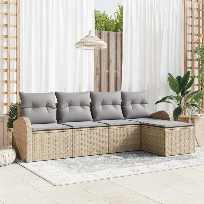 Set de canapele pentru grădină cu pernă 5 pcs Bej, gri deschis - WALTI WALTI