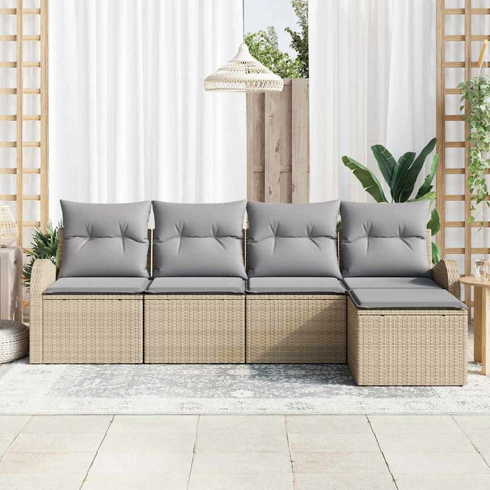 Set de canapele pentru grădină cu pernă 5 pcs Bej, gri deschis - WALTI WALTI