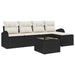 Set de canapele pentru grădină 6 pcs Negru, alb Rattan poli - WALTI WALTI