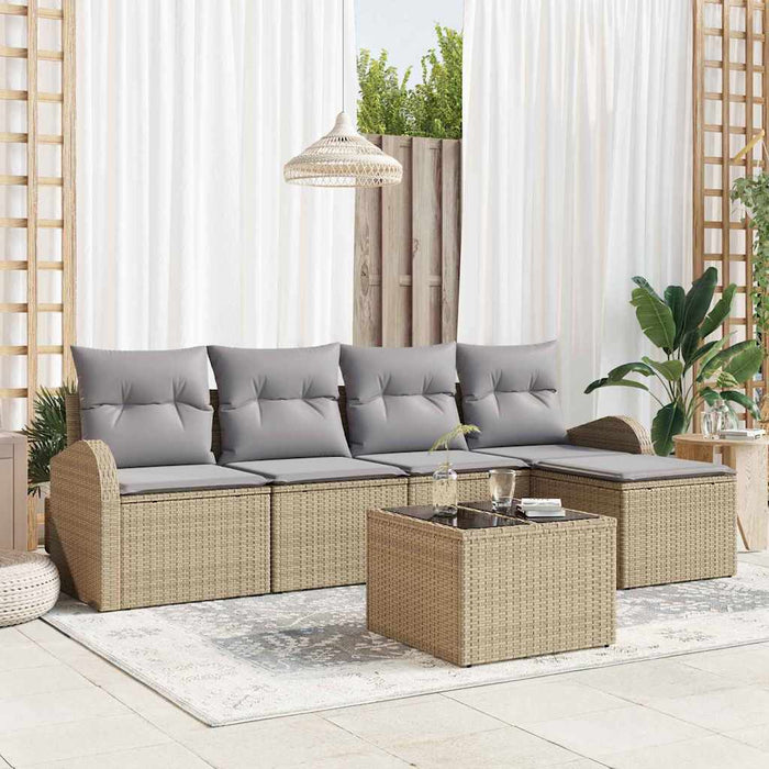 Set de canapele pentru grădină cu pernă 6 pcs Bej, gri deschis - WALTI WALTI