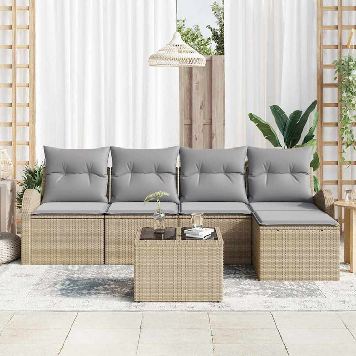 Set de canapele pentru grădină cu pernă 6 pcs Bej, gri deschis - WALTI WALTI