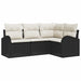 Set de canapele pentru grădină 4 pcs Negru, alb Rattan poli - WALTI WALTI