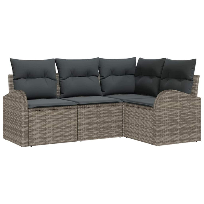Set de canapele pentru grădină cu pernă 4 pcs Gri Rattan poli - WALTI WALTI